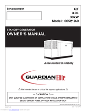 Generac Power Systems Guardian Elite 005219-0 Owner's Manual