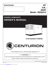 Generac Power Systems Centurion 005223-0 Owner's Manual