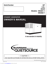 Generac Power Systems Quietsource 005262-1 Owner's Manual