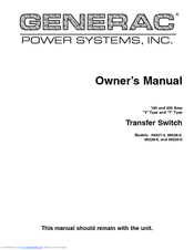 Generac Power Systems 09230-0 Owner's Manual