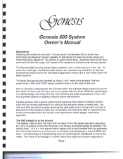 Genesis Krypton 500 Owner's Manual