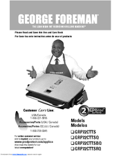 George Foreman G-broil GRP72CTTSQ Use And Care Book Manual