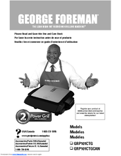 George Foreman Power Grill GRP101CTGCAN Use And Care Book Manual