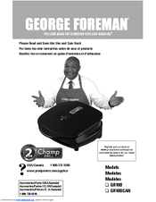 George Foreman GR10B Champ Use And Care Manual