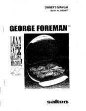 George Foreman SALTON GR36VTT Owner's Manual