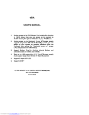 Creative Pentium II Processor 6BA User Manual