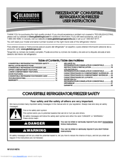 Gladiator Freezerator Series User Instructions
