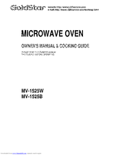 Goldstar MV-1525W Owner's Manual & Cooking Manual