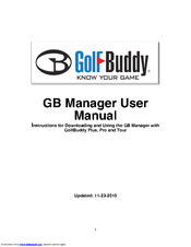 Golf Buddy GB Manager User Manual