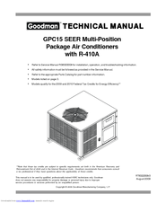 Goodman GPC15 SEER Technical Manual