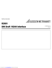 Gossen MetraWatt R2600 Interface Description