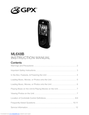 GPX ML6X8B Instruction Manual