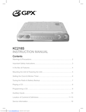 Gpx KC218S Instruction Manual