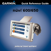 Garmin Nuvi 600 Quick Reference Manual