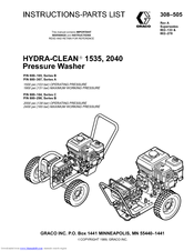 Graco Hydra-Clean 1535 Instructions-Parts List Manual