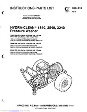 Graco Hydra-Clean 800-294 Instructions-Parts List Manual