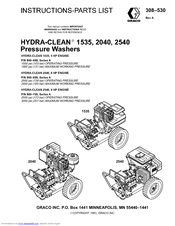 Graco Hydra-Clean 2540 Instructions-Parts List Manual