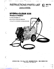 Graco Hydra-Clean 800-232 Instructions-Parts List Manual