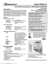 Greenheck OFSD-211 Specification Sheet