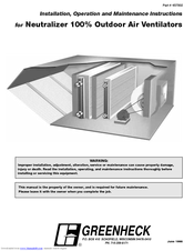 Greenheck Outdoor Air Ventilator Installation, Operation & Maintenance Instructions Manual