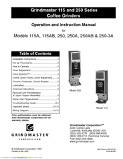 Grindmaster 250-3A Operation And Instruction Manual