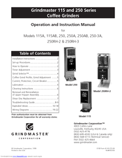 Grindmaster 250RH-2 Operation And Instruction Manual