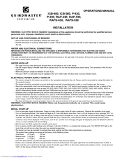 Grindmaster P-330 Operation Manual
