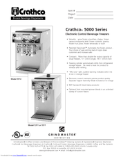 Grindmaster Crathco 5511 Specification Sheet