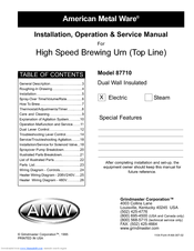 Grindmaster AMERICAN METAL WARE 87710 Installation And Operation Manual