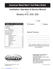 AMW 830 Installation, Operation & Service Manual