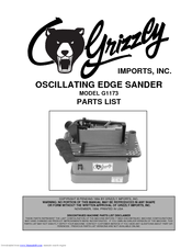 Grizzly G1173 Parts List