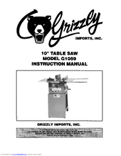 Grizzly G1059 Instruction Manual