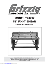 Grizzly Foot Shear T20797 Owner's Manual