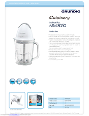 Grundig Cuisinery Multicut Plus MM 8050 Product Data