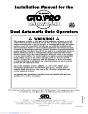 GTO PRO SW-2502 Installation Manual