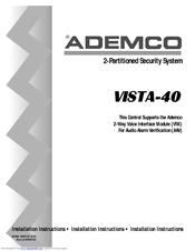 ADEMCO Ademco N7001V2 Installation Instructions Manual