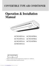 Haier AC522AFERA Operation And Installation Manual