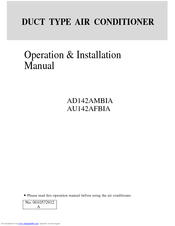 Haier AD142AMBIA Operation And Installation Manual