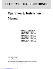 Haier AD52NAHBEA Operation And Instruction Manual