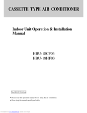 Haier HBU-18HF03 Operating & Installation Manual