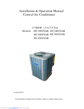 Haier HC18D2VAR Installation & Operation Manual