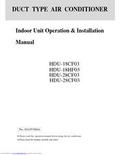 Haier HDU-28CF03 Operating & Installation Manual