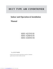 Haier HDU-42HT03/H Operating & Installation Manual