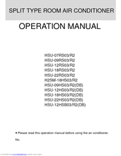 Haier HSU-18,22HS03R2DB Operation Manual