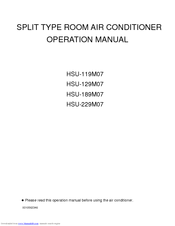 Haier HSU-129M07 Operation Manual