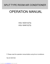 Haier SU-18CK13 Operation Manual