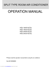 Haier HSU-18CV13(T3) Operation Manual