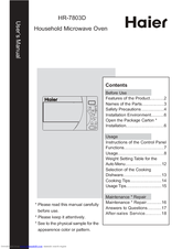Haier HR-7803D User Manual