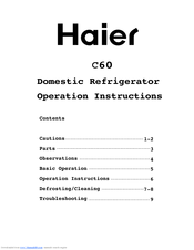Haier C60 Operation Instructions Manual