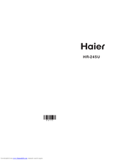 Haier HR-245 Owner's Manual